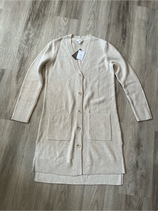 J. Jill Sweaters - NWT. J. Jill longline cardigan sweater V-neck Rib Knit. Oatmeal. Size XS